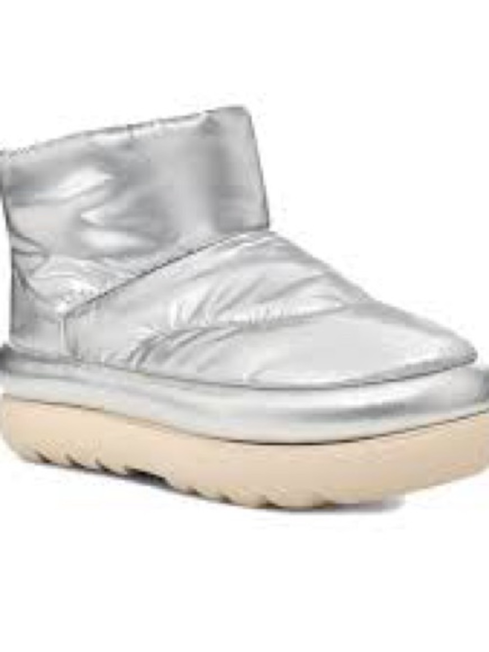 UGG Metallic Silver Quilted Ankle Bootie